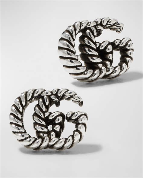 gucci g sterling silver stud earrings|More.